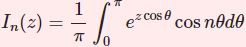 第1種変形ベッセル関数の積分表示