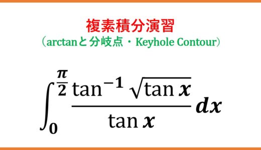 複素積分演習(arctan z/z(1+z^4))